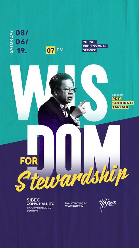 Poster & instastory design for Professional Young Services . Title "Wisdom For Stewardship" Education Poster Design, Poster Design Layout, Desain Editorial, 광고 디자인, Church Poster Design, Flyer Design Inspiration, Event Poster Design, Church Graphic Design, Graphic Design Ads