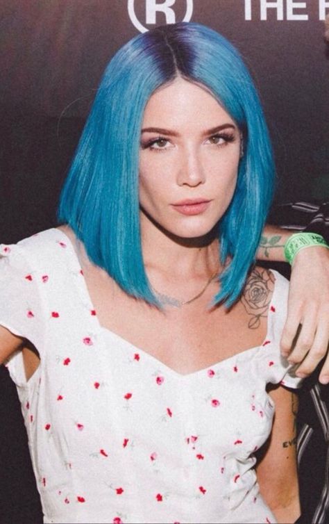 Halsey Blue Hair, Halsey Blue, Halsey, I Love Girls, Her Music, I Icon, Blue Hair, Music Artists, Profile Picture