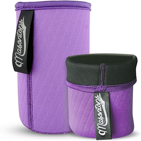 Amazon.com: Masontops Wide Mouth Mason Jar Neoprene Sleeve - Purple - Triple Insulated Cozy - 2 Sleeves Cover 16-24 oz & Quart Sizes: Kitchen & Dining Mason Jar Covers, Mason Jar Sizes, Mason Jar Accessories, Jar Covers, Multi Top, Mason Jar Tumbler, Drinking Jars, Wide Mouth Mason Jars, Canning Lids