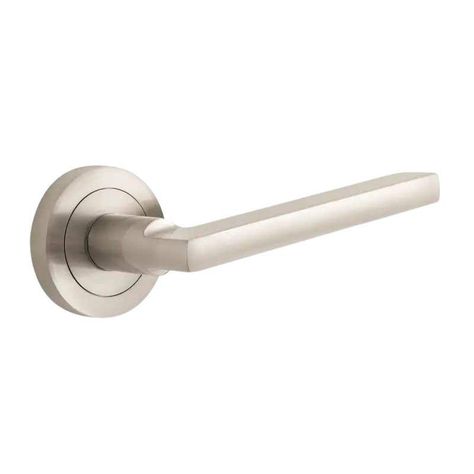 Brushed Nickel Door Handles, Interior Door Hardware, Cabinet Knobs And Handles, Add A Bathroom, Outdoor Living Diy, Internal Door Handles, Lever Door Handles, Cottage Door, Door Handles Interior