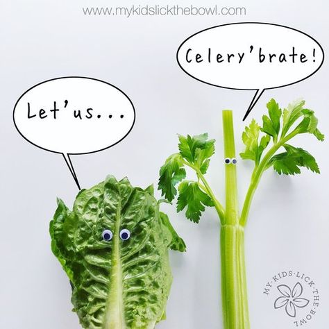 Funny Food Pun Vegetables Lettuce Celery -brate! www.mykidslickthebowl.com where food is fun! Food Tagline, Vegetable Quotes, Gardening Jokes, Work Puns, Cooking Puns, Veggie Puns, Food Meme, Vegetable Puns, Food Quotes Funny