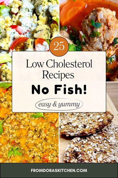 Looking for low cholesterol recipes no fish that are perfect for a low calorie diet? These low cholesterol recipes are not only delicious but also budget-friendly! Whether you're cooking for yourself or with a loved one, try these low calorie recipes for 2 that are easy to make and full of flavor. Enjoy healthy meals with these low cholesterol recipes on a budget that you'll want to make over and over again! Simple Low Cholesterol Meals, Low Sugar Low Cholesterol Diet, Foods For High Cholesterol Diet Plans, Low Cholesterol Crockpot Recipes, Low Colestoral Lunch Ideas, Easy Low Cholesterol Meals Dinners, Foods For Low Cholesterol, Low Colestoral Food Recipes Dinner, No Cholesterol Recipes