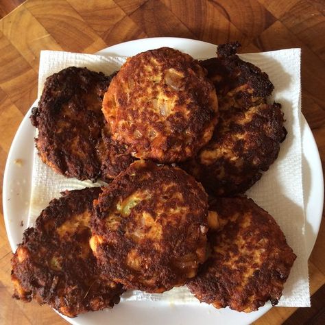 Trout Patties Recipe - Allrecipes.com Trout Patties, Tuna Patties Easy, Homemade Cocktail Sauce, Zucchini Patties, Shrimp Cakes, Trout Recipes, Lemon Pepper Seasoning, Seasoned Bread Crumbs, Patties Recipe