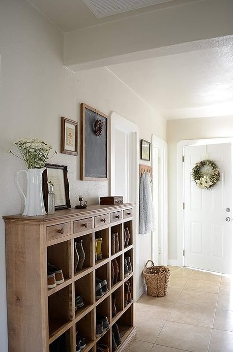 Amazon.com: Shoe Cubby - Shoe Organizer - Entryway Cabinet - Shoe Cabinet : Handmade Products Organization Ideas For Small Closets, Ideas For Small Closets, Shoe Organizer Ideas, Shoe Organization Ideas, Wooden Shoe Cabinet, Shoe Organization, Shoe Organizer Entryway, Shoe Cubby, Entryway Cabinet