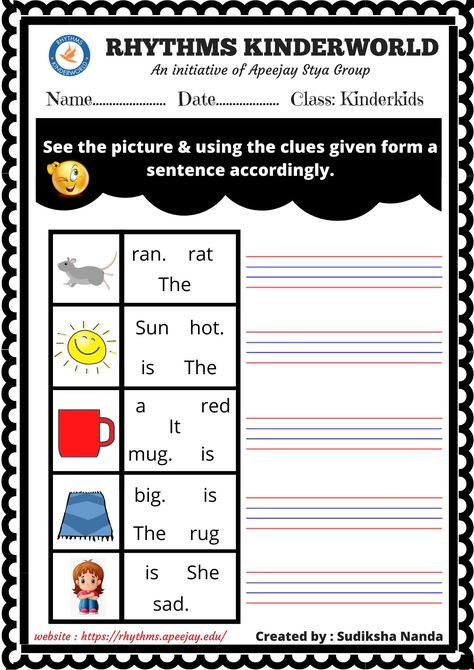 Sentence Formation Activities, Sentence Formation Worksheets, Complete Sentences Activities, Simple Compound And Complex Sentences, Sentence Making, Compound And Complex Sentences, Sentence Formation, Academic English, Kindergarten Word Families