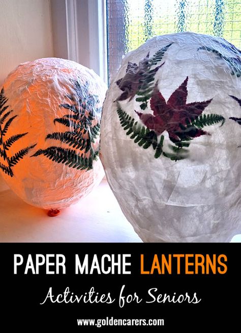 Paper Mache Lanterns, Lantern Art, Autumn Paper, Beautiful Paper, Free Activities, Easy Kids, Paper Mache, 1st Birthday Parties, Sewing Hacks