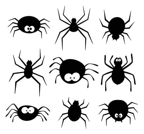 Spider Painting Easy, Halloween Spider Drawing, Drawing Of A Spider, Spider Drawing Simple, Spider Draw, Background Scary, Spider Template, Spider Crawling, Spider Silhouette