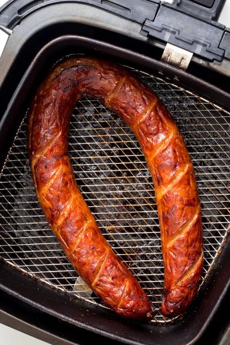 Air Fryer Smoked Sausage In 10 Minutes 1 Italian Sausage In Air Fryer, Air Fryer Smoked Sausage, Turkey Air Fryer, Air Fryer Sausage Patties, Sausage On A Bun, Sausage In Air Fryer, Roasted Italian Sausage, Sausage Ingredients, Smoked Sausage Recipes