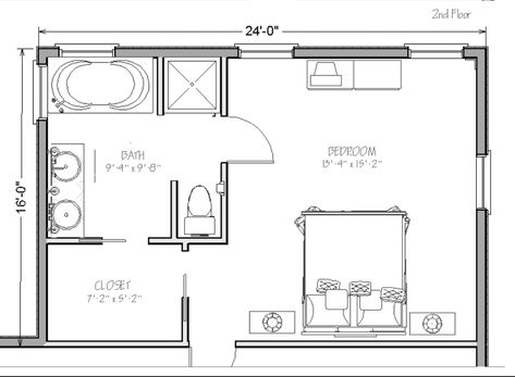 Loft Conversion Ideas Layout, Garage Bedroom Conversion, Master Suite Plans, Master Suite Layout, Master Suite Floor Plan, Attic Master Suite, Master Bath Layout, Bath Layout, Master Remodel