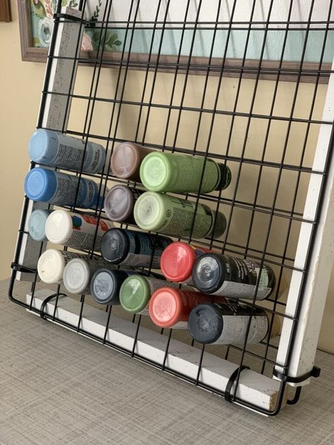 Using a wire rack and some scrap wood, build a handy paint storage rack that can sit on a desk or mount on a wall. Diy Paint Tube Storage, 2 Oz. Paint Bottle Storage Diy, Craft Paint Storage Diy, Craft Room Paint Storage, Acrylic Paint Storage Ideas Diy, Acrylic Paint Storage Ideas, Paint Organization Diy, Craft Paint Storage Ideas, Paint Storage Ideas