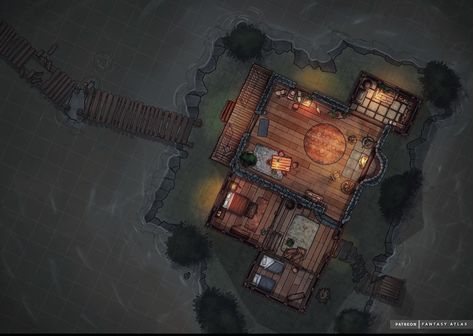 Witches Hut, Dm Inspiration, 5e Maps, Roll20 Maps, Dm Tools, Animated Anatomy, Witch Hut, Jungle Temple, Dnd Stories