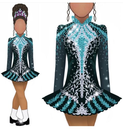 Irish Step Dancing Dresses, Irish Dance Solo Dresses, Irish Dance Dresses, Irish Dresses, Cc Dress, Merida Costume, Dress Outline, Irish Dance Dress Designs, Irish Dance Costume