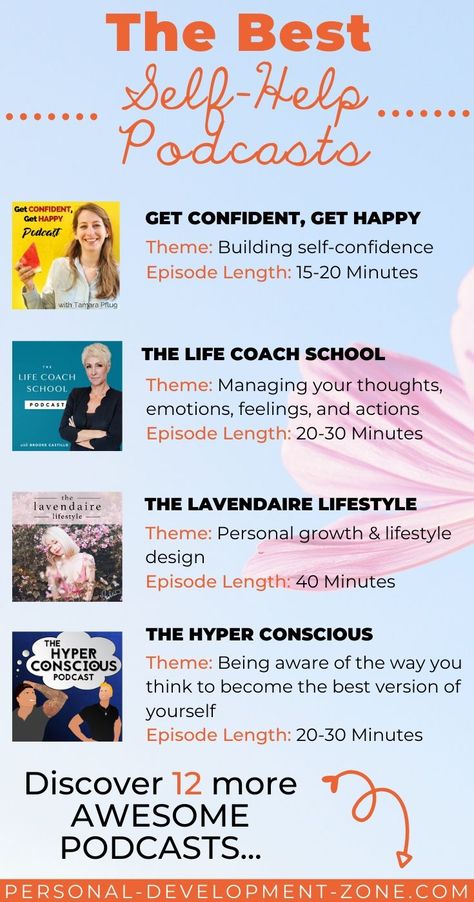 Womens Podcasts, Self Development Podcasts, Podcasts For Self Confidence, Podcast Self Improvement, How To Build Self Confidence, Podcasts Motivational, Life Podcasts, Self Help Podcasts, Improve Self Esteem