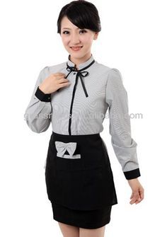 Cashier Uniform, African Attire For Ladies, Retail Uniform, Uniforms Restaurant, Restaurant Waiter Uniform, Uniform Hotel, Factory Restaurant, Bar Uniform, Uniforms Ideas