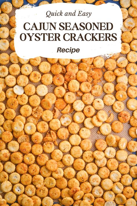 Cajun Seasoned Oyster Crackers are a quick and easy snack!. You need 4 ingredients and about 20 minutes to make this simple crackers recipe. Then, you're on your way to spicy, crunchy cracker snacking. Seasoned Oyster Crackers Spicy, Spicy Oyster Crackers, Seasoned Oyster Crackers Recipe, Oyster Crackers Seasoned, Simple Cracker Recipe, Oyster Cracker Snack, Oyster Crackers Recipe, Seasoned Oyster Crackers, Ranch Oyster Crackers