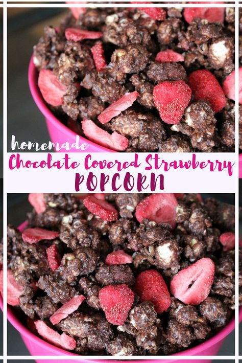 Healthy Popcorn Recipes, Make Chocolate Covered Strawberries, Strawberry Popcorn, Popcorn Dessert, Flavored Popcorn Recipes, Pastel Cafe, Popcorn Recipes Sweet, Popcorn Recipes Easy, Healthy Popcorn