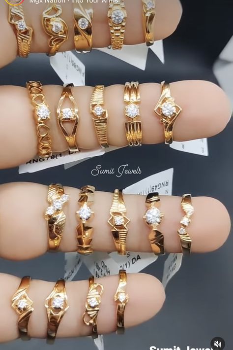 Stone Ring Design Gold, Gold Rings Jewelry Design, Gents Rings, Pretty Gold Necklaces, Diamond Finger Ring, Trendy Silver Jewelry, Fashion Jewelry Necklaces Gold, Couple Ring Design, Delicate Gold Jewelry