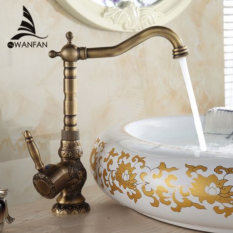 New Arrival Deck Mounted Single Handle Bathroom Sink Mixer Faucet Antique Bronze High Quality Popular Hot & Cold Water AL-9988F Round Stock Tank, Bronze Kitchen Sink, Bathtub Curtains, Small Tubs, Antique Brass Bathroom Faucet, Sink Fixtures, Brass Kitchen Tap, Faucets Ideas, Antique Brass Bathroom