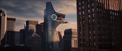 Avengers Tower in "Avengers: Age of Ultron" Stark Tower Metlife Building, Avengers Tower, Professor Xavier, Dr Octopus, Time Stone, Marvel Wall, Stark Industries, The Marvels, Carol Danvers