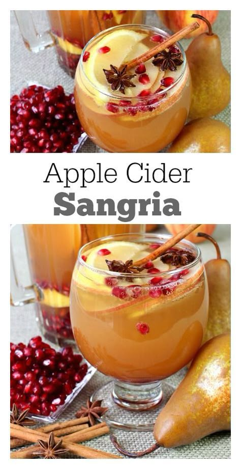 Apple Cider Sangria Recipe, Best Apple Cider, Cider Sangria, Apple Cider Sangria, Thanksgiving Drinks, Sangria Recipe, Thanksgiving Cooking, Sangria Recipes, Alcohol Drink Recipes