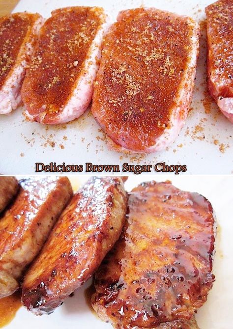 Delicious Brown Sugar Chops Oven Pork Chops, Brown Sugar Pork Chops, Bbq Pork Recipes, Pork Chop Recipes Crockpot, Pork Chop Recipes Baked, Grilled Pork Chops, Boneless Pork Chops, Baked Pork Chops, Baked Pork