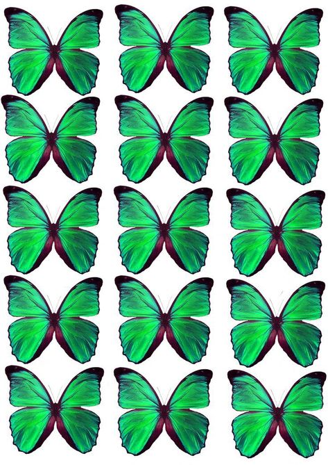 Green Butterfly Printable, Butterfly Printable Template, Photo Booth Props Birthday, Butterfly Bouquet, Green Butterflies, Candy Bouquet Diy, Butterfly Cake Topper, Scrapbooking Layouts Baby, Butterfly Template