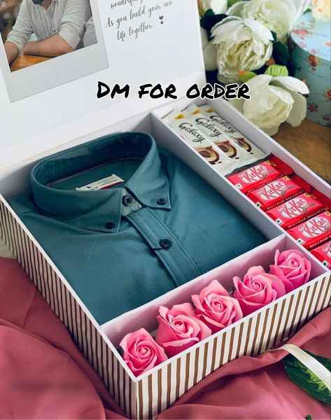 For order Contact - 7905869506 Shirt Hamper, Wedding Gift Hampers, Wedding Card Frames, Personalised Gifts Diy, Happy Birthday Wishes Images, Wedding Gifts Packaging, Happy Birthday Posters, Diy Gift Set, Bf Gifts