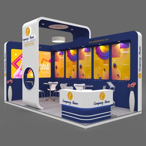 Exhibition Booth 3D Model - 6x3 mtr Booth Design Exhibition, Booth Exhibition, Exhibition Stall Design, Event Booth, Exhibition Stall, 3d Concept, Stall Designs, Beautiful Home Designs, Exhibition Stand Design