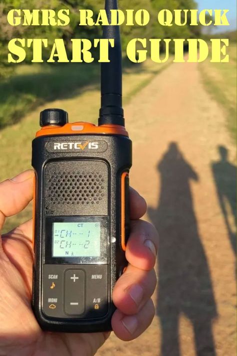 Here's a quick start guide to GMRS radio. Gmrs Radio, Police Radio, Emergency Radio, Radio Channels, Emergency Preparedness Kit, Survival Bag, Quick Start Guide, Cb Radios, Radio Wave