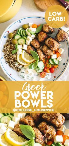 Greek Turkey, Greek Yogurt Sauce, Power Bowl Recipe, Mediterranean Bowls, Healthy Bowls Recipes, Power Bowl, Protein Bowls, Power Bowls, Healthy Bowls