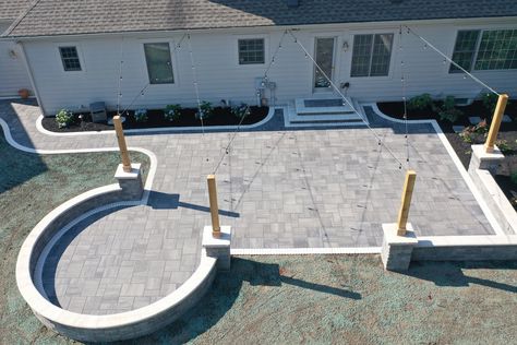 Paver Deck Raised, Paver Deck Ideas, Diy Patio Extension, Concrete Patio Extension Ideas, Backyard Layouts, Patio Extension Ideas, Patio Extension, Pavers Design, Dreamy Backyard