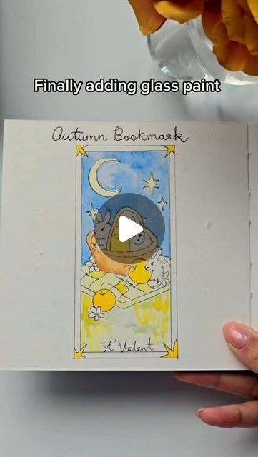 St’Valent | Glass Artist on Instagram: "Final reveal of the tarot stained glass bookmark! 🔮Guysss this came out so much better than I thought! ✨️ I really love how the gold outline creates the soldered stained glass look 🖌 Plus it was so quick and easy to apply the paint because I only needed to fill in the outlines 🌸 Pro tip is to make sure the glass paint just barelyyy touch the outline because overfilling a section can accidentally cover up the outline making it look thinner than the rest 💫 But this can all be easily cleaned up with a qtip! Overall I really love the effect of this piece ❤️ Even though it looks like a piece of stained glass, it is still flexible and thin, making it a great bookmark 📖 What do you guys think? 📚

Outliner is from @pebeo_officiel @Pebeo_usa 🎨

#staine Stained Glass Bookmark, Glass Bookmark, Glass Paint, Pro Tip, Bookmarks Handmade, Diy Book, Cute Diys, Stained Glass Art, Glass Artists