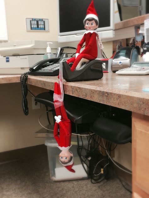 Healthcare Elf On The Shelf, Work Elf On The Shelf, Dental Office Elf On The Shelf, Elf On The Shelf Doctors Office, Elf On Shelf Office Ideas, Office Elf On The Shelf Ideas Funny, Nurse Elf On The Shelf Ideas, Elf On The Shelf For Workplace, Elf On The Shelf Ideas For The Office