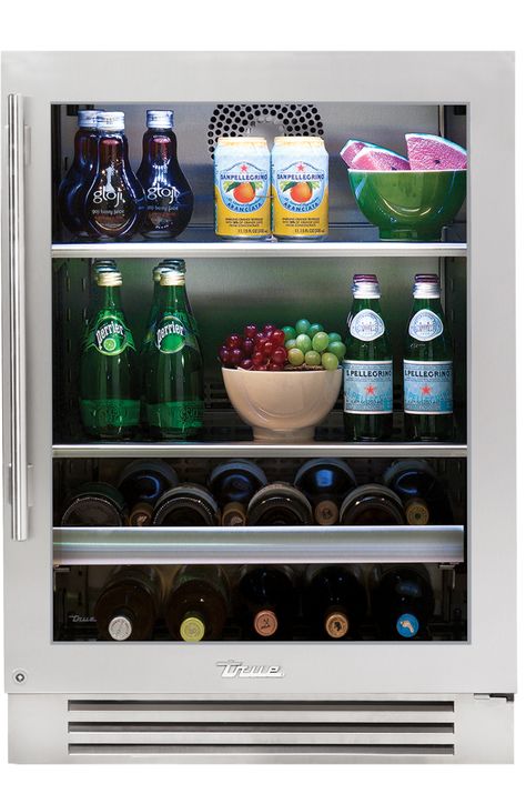 36″ Refrigerator Column Solid Stainless | True Residential Undercounter Refrigerator Drawers, Glass Door Fridge, True Residential, Glass Door Refrigerator, Undercounter Refrigerator, Beverage Fridge, Door Handle Design, Door Fridge, Home Coffee Stations