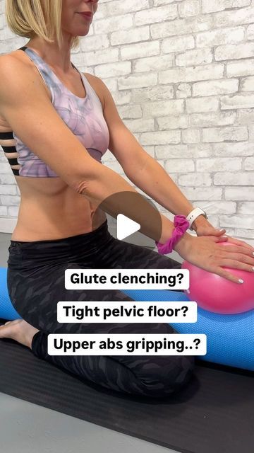 Emma Bromley - Pilates + Pelvic Health on Instagram: "🔥I love teaching with the roller and the ball this way, because the roller gives us such great feedback. 

It helps stabilize the pelvis which prevents glute clenching, gives us tactile pelvic floor feedback, and also makes the ab gripping much more noticeable so that we can more easily correct it.

(If sitting on the roller in this way is too much on your knees, you can also add a bolster or a yoga block to give you more height). 

➡️Sit up nice and tall
➡️As you exhale, think about lifting your pelvic floor away from the roller without squeezing your glutes
➡️On that same exhale, also imagine that someone is tying a tight corset around your waist
➡️Whilst also pushing on the ball for added deep core connection
➡️Don’t forget to stay Glute Clenching, Pelvic Floor Challenge, Floor Work, Pelvic Health, Upper Abs, Deep Core, Yoga Block, Pelvic Floor, Sit Up