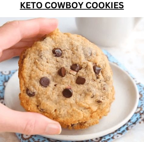 Keto Cowboy Cookies are a delicious twist on the classic cowboy cookie, adapted to fit a ketogenic diet. These cookies are packed with flavor Cowboy Cookies Recipe, Cowboy Cookie, Cowboy Cookies, Baking With Almond Flour, Easy Keto Recipes, Sugar Free Diet, Classic Cowboy, Cookies Easy, Low Carb Low Sugar