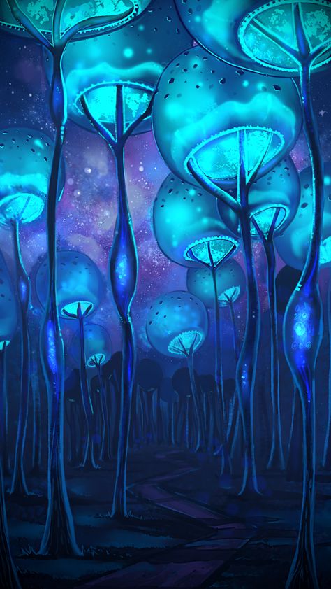 underwater | Nothing But Blue Meditation Wall Art, Jellyfish Illustration, Jellyfish Painting, Watercolor Sky, Landscape Paintings Acrylic, Mushroom Art, Fantasy Art Landscapes, Arte Fantasy, Trippy Art