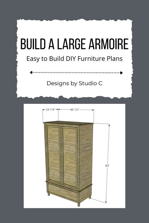 Armoire Diy Build, Build Armoire, Diy Armoire Closet, Diy Armoire, Homemade Wardrobe, Wardrobe Build, Large Armoire, Armoire Diy, Trip Wire