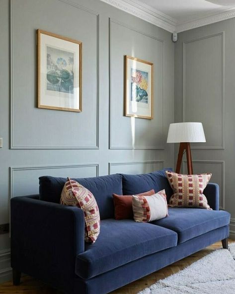 Light Blue Living Room, Light Blue Paint, Blue Walls Living Room, Light Blue Paints, Reception Room, Painted Front Doors, Interiors Dream, Metallic Wallpaper, Blue Living Room