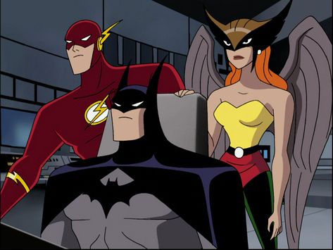 Bats, Flash, and Hawkgirl in the 2001 Justice League Animated Series    #Batman #Flash #TheFlash #Hawkgirl #DCUniverse #JusticeLeague Animated Justice League, Hawkgirl Justice League Unlimited, Justice League Animated Series, Green Lantern Justice League, Animated Series Batman, Draw School, Hawk Girl, Dc Cartoon, Zatanna Dc Comics