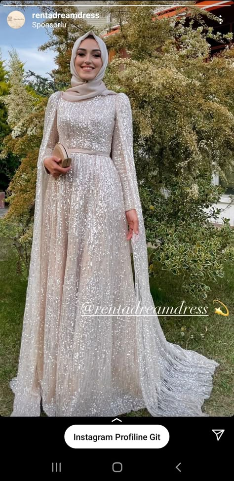 Gown Designs With Hijab, Nikkah Dress For Guest, Gown Hijab Style, Engagement Hijabi Dresses, Fancy Abayas Weddings, Hijab Dresses For Wedding Party, Simple Engagement Dress Hijab, Hijabi Wedding Outfit, Arab Wedding Guest Dress