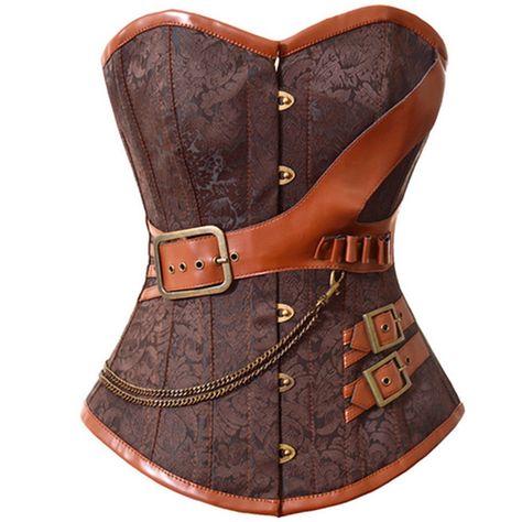 Corset Steampunk, Steampunk Woman, Mode Steampunk, Gothic Women, Brown Corset, Fashion Corset, Corset Pattern, Steampunk Corset, Style Steampunk