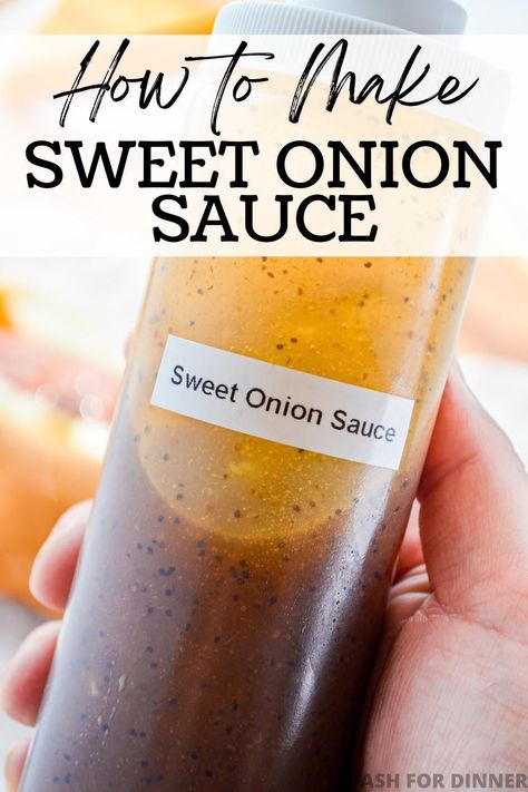 Sweet Onion Sauce Subway, Subway Copycat, Onion Sauce Recipe, Sweet Onion Sauce, Homemade Sandwich, Homemade Sauce Recipes, Salad Dressing Recipes Homemade, Onion Sauce, Condiment Recipes