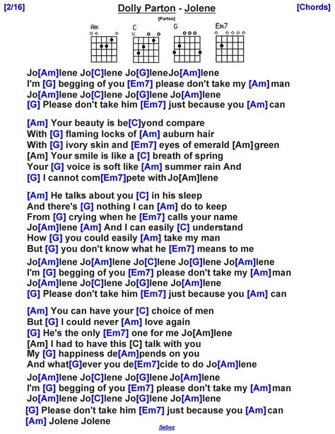 Jolene Guitar Chords, Autoharp Sheet Music, Easy Guitar Songs Chords, Electric Guitar Chords, Songs Guitar, Easy Guitar Chords, Acoustic Guitar Chords, Guitar Songs For Beginners, Ukulele Chords Songs