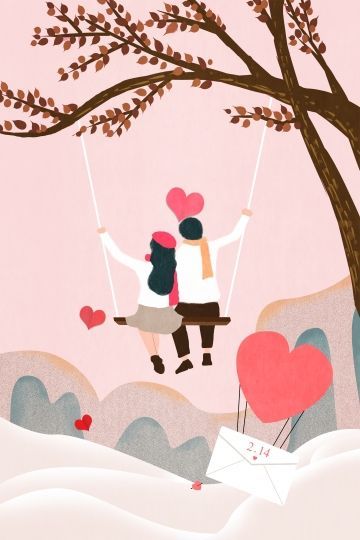 illustration,valentines day,lovers,love,swing Valentines Day Illustration, Valentine's Day Illustration, Valentines Day Drawing, Valentines Illustration, Day Illustration, Valentines Day Funny, Valentine's Day Printables, Valentines Day Couple, Valentines Day Food