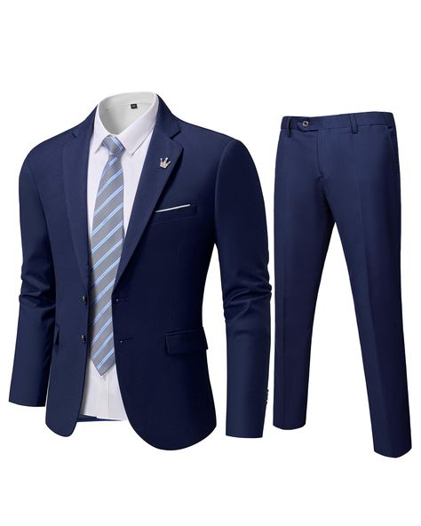 PRICES MAY VARY. MY’S – Man You'll Succeed: Presenting our newest suit set, a two-button jacket paired with slim-fit pants, crafting an effortlessly stylish 2-piece ensemble; But there's more! Along with this suit, you'll receive a complimentary silk tie meticulously matched to the suit; Available in sizes ranging from XS to 3XL, and offering a selection of 20 vibrant colors; The pockets, both interior and exterior, showcase an authentic design adorned with shiny chrome buttons, adding an extra Wedding Dress Blazer, Wedding Blazers, Party Wedding Dress, Dress Blazer, Tailoring Techniques, Material Selection, Dress Suits For Men, Lapel Jacket, Button Jacket