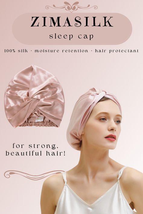 High-quality, natural silk sleeping cap that comes in all colors for all women! If you want to retain hair strength, softness, and grow your hair, you need to have this in your night routine! Click on the link to learn more and buy one for yourself! #haircare #healthyhair #hair tips #womenhaircare #hairinspo *this is an affiliate link that I get paid from your purchase! Silk Hair Cap, Silk Bonnet Sleep, Hair Care Natural, Silk Sleep Cap, Scalp Brush, Sleeping Cap, Scalp Brushing, Silk Bonnet, Hair Bonnet