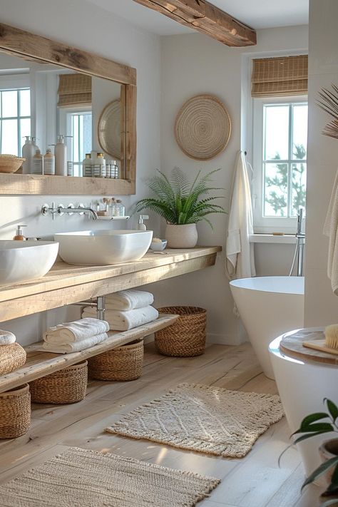 Serene Bathroom, Bad Inspiration, Cottage Bathroom, Stunning Bathrooms, Boho Bathroom, Bathroom Inspiration Decor, House Bathroom, Beautiful Bathrooms, Bathroom Makeover