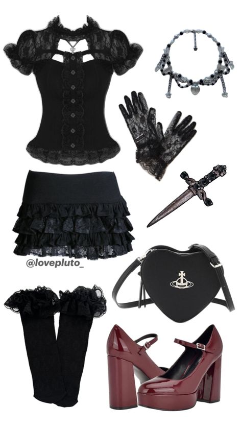 Dark Feminine Coquette, Vampire Inspired Outfits, Vampire Coquette, Dark Outfits, Future Outfit, Dark Feminine, Inspired Outfits, Cute Fits, Fitness Inspo