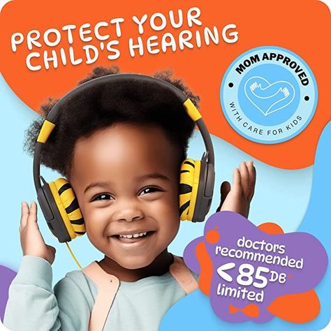 Kidrox Toddler Headphones for 1 + Year Old — Baby Headphones for Toddlers 1-3, Infant Headphones for Girls & Boys, Wired Kids Headphones for Airplane Travel, Toddler Headphones for 1, 2, & 3 Year Old Toddler Headphones, Kids Headphones, Plane Travel, Airplane Travel, Air Travel, Travel With Kids, 1 Year, Year Old, For Girls